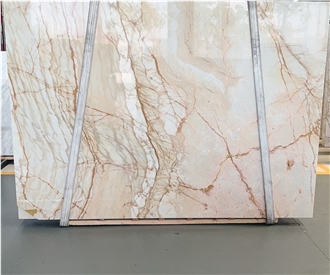 Polished Beige Turkey Calacatta Marble Slabs For Floors