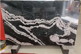Polished Black Brazil Titanium Granite Slabs For Walls