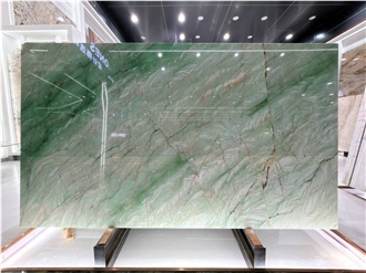 Polished Green Brazil Gaya Quartzite Slabs For Walls