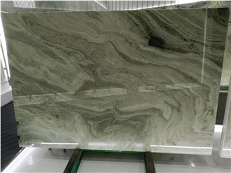 Polished Light Green Imperial Green Marble Slabs For Walls