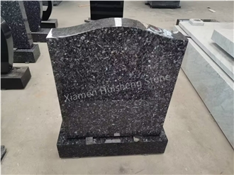 Blue Pearl Granite Upright Headstone