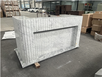 Bianco Carrara Marble Reception Counter Stone Tables
