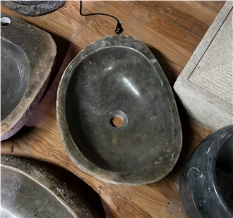 Factory Direct Supply Natural River Stone Vessel Sink