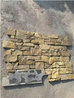 Gold Yellow  Wall Cladding  Sone Panels Stone Veneer