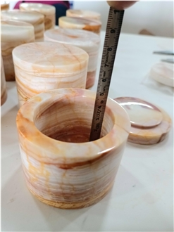 Interior Decoration Accessories Orange Onyx Candle Jar