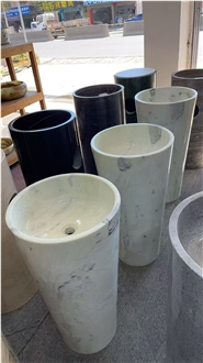 Luxury Shangri-La Green Marble Pedestal Bathroom Sinks