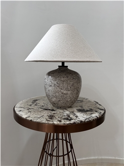 California Gray Round Table Lamp Home Decor Products