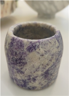 Purple Howlite Round Vase Home Decor Products