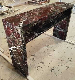 Rosso Levanto Marble Hallway Console Table