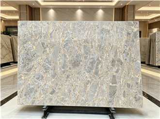 Polished Amazon Gold Marble Slabs For Decor