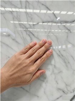 Polished Snow White Marble Slabs For Decor