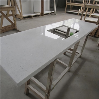 Quartz, Engineered Stone Spark White Countertop