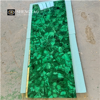 Luxury Green Gemstone Malachite Semiprecious Stone Slabs