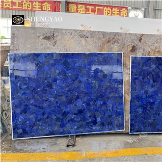 Natural Polished Blue Lapis Lazuli  Semiprecious Stone Slabs