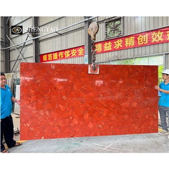 Polished Red Ruby Custom Semiprecious Stone Slabs