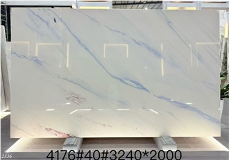 Cartier Blue White Marble Slabs For Hotel And Residential Projects