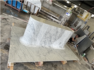 Aluminum Honeycomb Carrara Marble Reception Counters