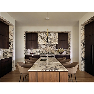 Calacatta Viola Marble Kitchen Project, Kitchen Design Tiles