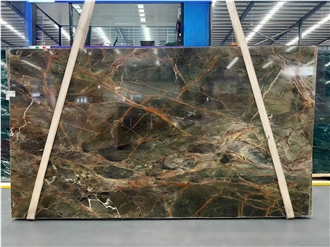 Natural Rainforest Green Marble Slabs