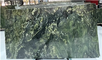 Beautiful Monet Forest Green Quartzite Slabs