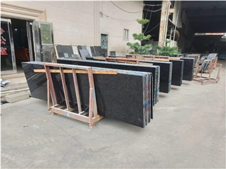 Low Price Angola Black Granite Polished Small Slabs