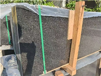 Wall And Floor Installation Angola Black Granite Slabs