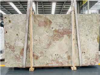 Honed Beige Italy Breccia Botticelli Marble Slabs For Walls