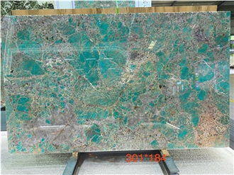 Honed Brazilian Green Amazonita Granite Slabs For Walls