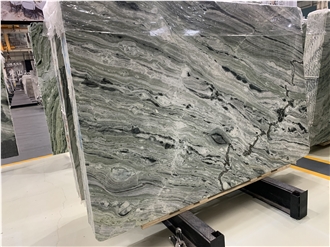 Honed Green Chinese Shangri La Jade Marble Slabs For Floors