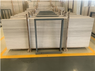 Honed White Chinese Silk Georgette Marble Slabs For Floors