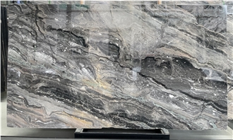 Polished Black Grey Arabescato Grigio Rosa Marble Slabs