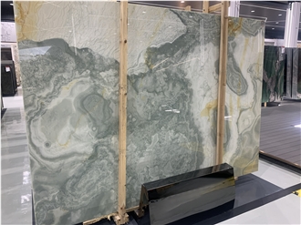 Polished Gold Blue Jade Onyx  Slabs For Walls And Floors