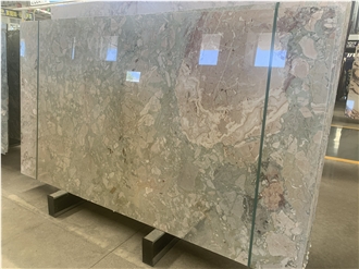 Polished Green Ceppo Siciliana Marble Slabs For Floors