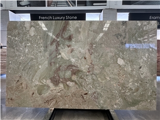 Polished Green Ceppo Siciliana Marble Slabs For Walls