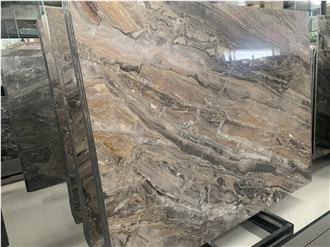 Polished Italian Venetian Brown Marble Slabs For Walls