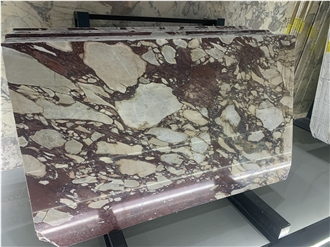 Polished Italy Lilac Breccia Capraia Marble Slabs For Walls
