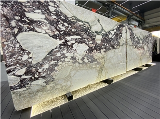 Polished Italy Lilac Breccia Violetta Marble Slabs For Walls