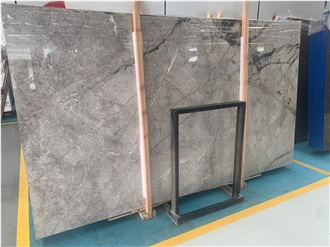Polished Turkish Grey Silver Roots Marble Slabs For Floors