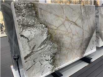 Polished White Patagonia Quartzite Slabs For Wall And Floors