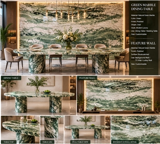 Luxury Victoria Green Marble Slabs For Wall
