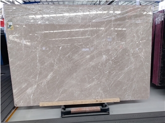 Polished Milk Tea Grey Marble Slabs For Home Design