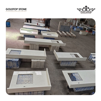 Polished 2005 Snow White For Artificial Stone Countertops