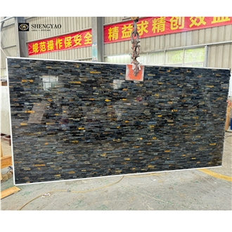 Natural Blue Tiger Eye Slab Tile Semiprecious Stone Slabs