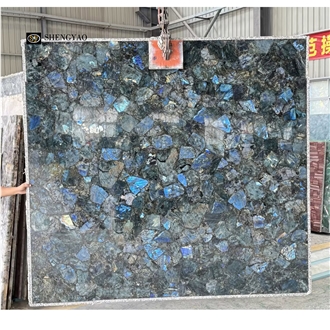 Natural Luxury Labradorite Blue Semiprecious Slabs For Wall