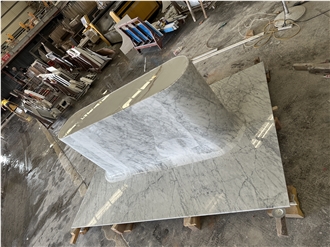 Aluminum Honeycomb Backed Carrara Marble Commercial Reception Counter