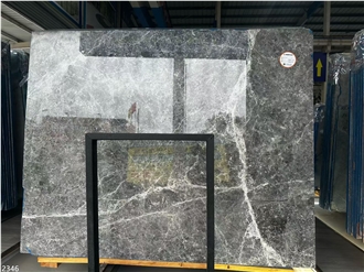 Silver Sable Marble Slabs Fangshan Gray Dark Grey Stone Tile