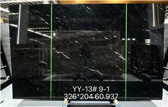 Wolfville Black Marble Slabs Golden Thread Veins Black Stone