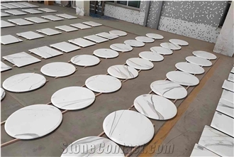 Grey Veins Calacatta Marble Commercial Table Tops