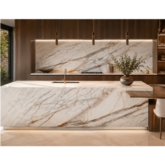 Calacatta Gold Marble Kitchen Countertop