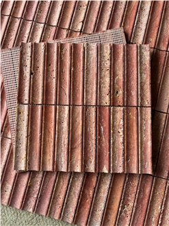 Red Travertine Mosaic Pattern